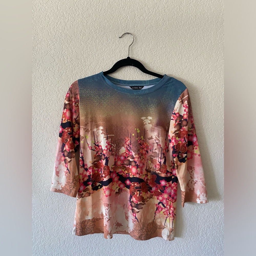 Citron Santa Monica Cherry Blossoms Blouse